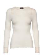 Rosemunde Silk T-Shirt Regular Ls W/Lace Lila