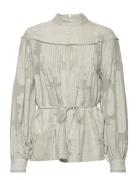 Godetia Charlotte Blouse Tops Blouses Long-sleeved Grey Bruuns Bazaar