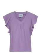 Hemma Top 4 Tops Blouses Short-sleeved Purple Minus