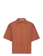 Vilde Ss Shirt Gots Tops Shirts Short-sleeved Brown Basic Apparel
