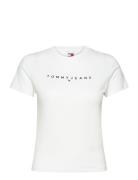 Tjw Slim Linear Tee Ss Ext Tops T-shirts & Tops Short-sleeved White To...