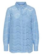 YAS Yaslarisso Ls Lace Shirt - Show Blå