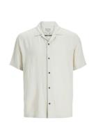 Jjejeff Solid Resort Shirt Ss Sn Tops Shirts Short-sleeved Cream Jack ...