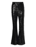 Trousers Lara Sequin Bottoms Trousers Flared Black Lindex