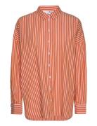 Slfemma-Sanni Ls Striped Shirt Noos Tops Shirts Long-sleeved Orange Se...