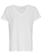 Mschfenya Modal Tee Tops T-shirts & Tops Short-sleeved White MSCH Cope...