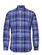 Custom Fit Plaid Oxford Shirt Tops Shirts Casual Blue Polo Ralph Laure...