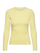 Ludmilla Ls Tee Gots Tops T-shirts & Tops Long-sleeved Yellow Basic Ap...