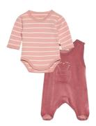 Fixoni Body Ls W.velour Romper Rosa