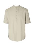 Selected Homme Slhregnew-Linen Shirt Tunic Ls Band Beige