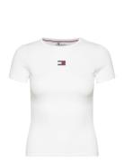 Tjw Slim Badge Rib Tee Tops T-shirts & Tops Short-sleeved White Tommy ...