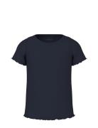 Name It Nmfvemma Ss Slim Top Marinblå