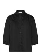 Lr-Isla Solid Tops Shirts Long-sleeved Black Levete Room