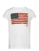 Ralph Lauren Kids Flag Cotton Jersey Tee Vit