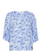 Riaiw Shirt Tops Blouses Short-sleeved Blue InWear