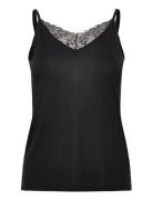 Top With Lace, Lenzing™ Ecovero™ Tops T-shirts & Tops Sleeveless Black...