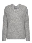 MOS MOSH Mmthora V-Neck Knit Grå