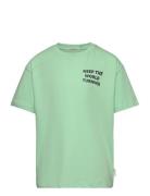 Over Printed T-Shirt Tops T-shirts Short-sleeved Green Tom Tailor