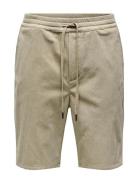 Onslinus Corduroy 0111 Shorts Bottoms Shorts Casual Beige ONLY & SONS