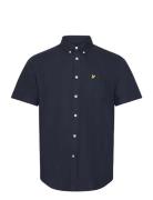 Lyle & Scott Short Sleeve Oxford Shirt Marinblå