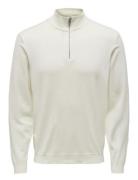 ONLY & SONS Onswyler Life Reg 14 Half Zip Knit Noos Beige