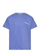 Over D Printed T-Shirt Tops T-shirts Short-sleeved Blue Tom Tailor