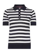 Co Lyocell Button Polo Ss Swt Tops T-shirts & Tops Polos Black Tommy H...