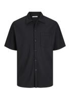 Jack & J S Jormykonos Plisse Resort Ss Shirt Svart