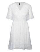 Vmsmilla 2/4 Short Dress Wvn Ga Kort Klänning White Vero Moda