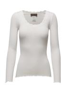 Rosemunde Rwbabette Ls U-Neck Lace T-Shirt Vit