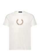 Fred Perry Flocked Laurel Wreath Gra Tee Vit