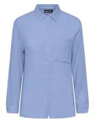 Pcmastina Ls Relaxed Shirt Tops Shirts Long-sleeved Blue Pieces
