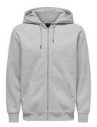 ONLY & SONS Onsceres Life Zip Thr. Hoodie Sweat Grå