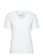 Selected Femme Slfessential Ss V-Neck Tee Noos Vit