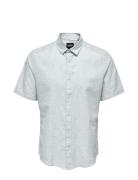 ONLY & SONS Onscaiden Ss Solid Linen Shirt Noos Blå