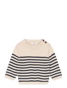 Copenhagen Colors Knitted Striped Sailor Jumper Beige