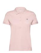 GANT Slim Sheild Cap Sleeve Pique Polo Rosa