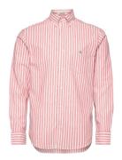 Reg Cotton Linen Stripe Shirt Tops Shirts Casual Pink GANT