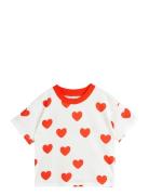 Mini Rodini Hearts Aop Ss Tee Röd