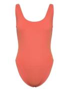 Speedo Womens Textured Deep U-Back Orange