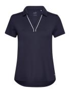 PUMA Golf W Cloudspun Piped Ss Polo Marinblå