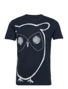 Knowledge Cotton Apparel Aop Owl Tee - Gots/Vegan Svart