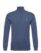 GANT Cotton Pique Half Zip Blå