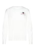 Reg Medium Archive Shield Ls T Tops T-shirts Long-sleeved White GANT