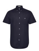 Reg Cotton Linen Ss Shirt Tops Shirts Short-sleeved Navy GANT