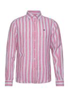 Happy Linen Stripe Bd Shirt Designers Shirts Casual Pink Morris