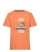 T-Shirt Ss Tops T-shirts Short-sleeved Orange Minymo