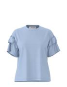 Selected Femme Slfrylie Ss Florence Tee M Noos Blå