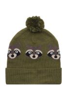 Knitted Beanie Jaquard Animal Accessories Headwear Hats Beanie Green L...