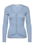 Rosemunde Rwbabette Ls V-Neck Regular Lace Ca Blå